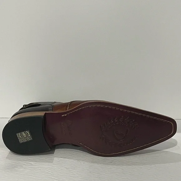 Duca ankle boot cognac Italian leather point toe side zipper - Picture 5 of 5